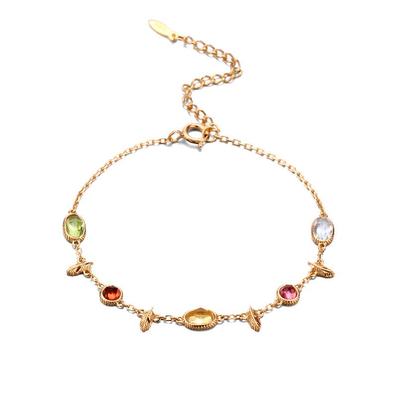 

Японские легкие украшения, натуральный кристалл, топадо, универсальный перо, S925, серебряный браслет для женщин 22CM