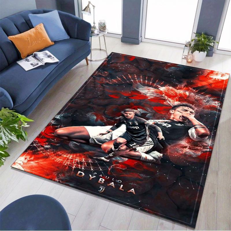 Dybala Football Star Art Collage Print Area Rug Non‑Slip Rectangular Floor Mat Soccer Fan Gaming Room Home Decor