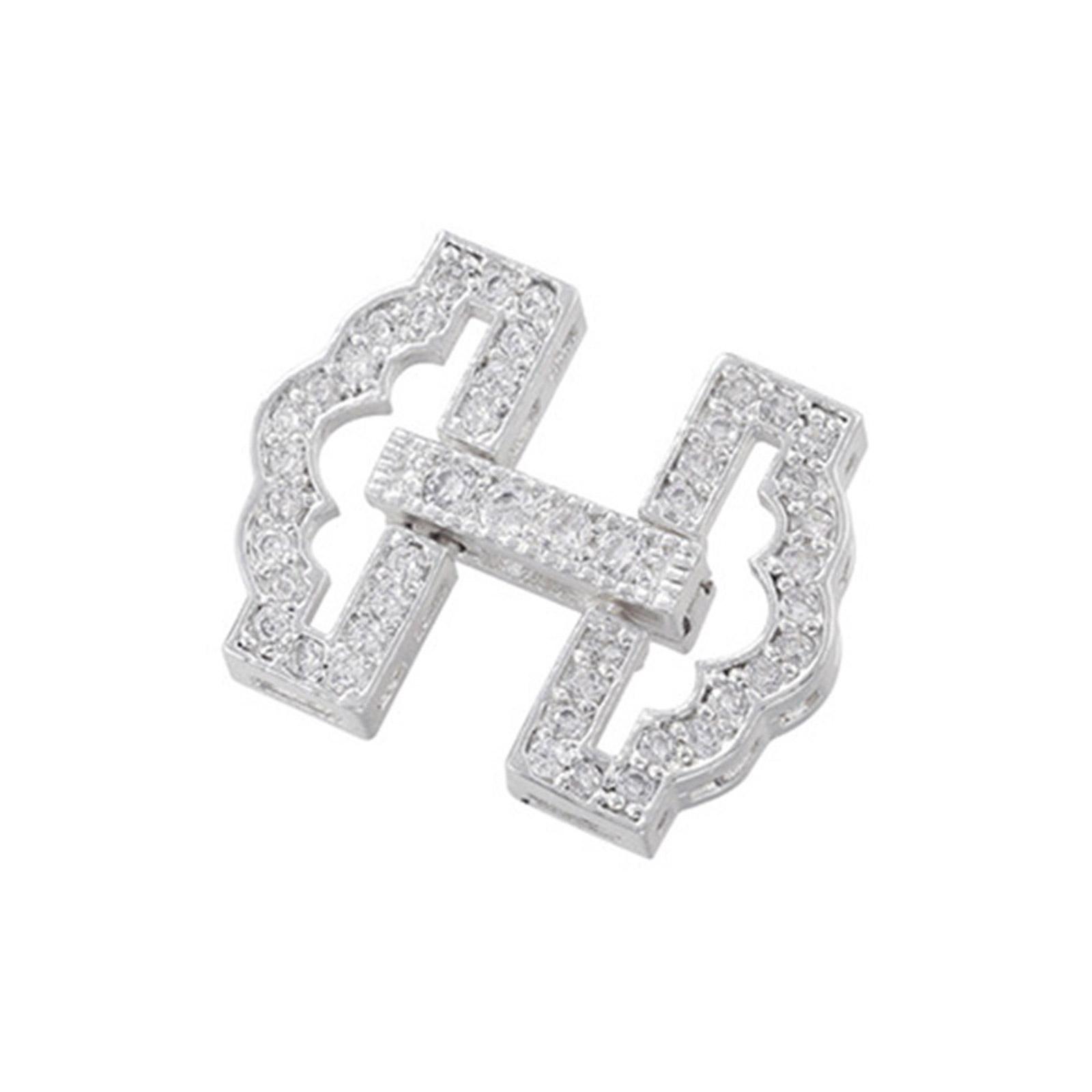 

Соединительная пряжка с инкрустацией цирконием разных форм, Роскошные соединители разных форм, украшенные цирконием, для DIY ювелирного проекта 182 белый