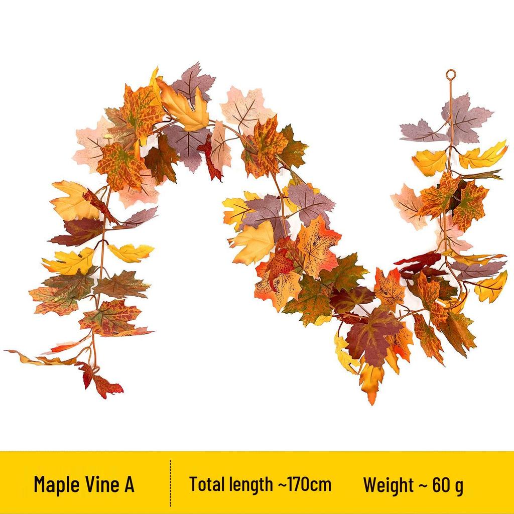 Sztuczne girlandy z liści klonu na Boże Narodzenie, wesele i do dekoracji domu