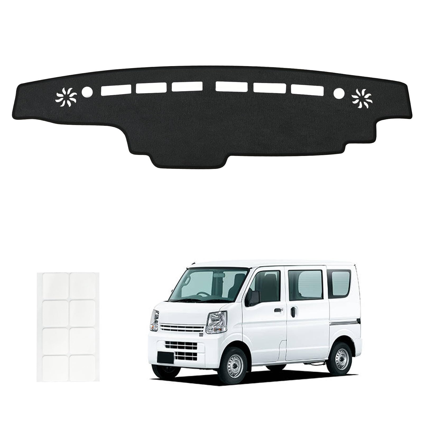 

Коврик на приборную панель SANQUUQOO для Suzuki Every Van и Every Wagon 2015 Интерьер Защита приборной панели автомобиля от УФ-лучей Уменьшает Предотвращает Мягкий для глаз чёрный