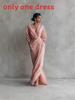 Spring Summer V Neck Waist Tshirt Dress With Slit For Vacation Travel