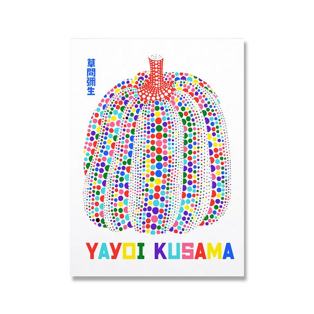 Kusama Yayoi Exhibition Canvas Painting Posters Print Abstract Modern Japanese Wall Art Pictures For Living Room Home Decoration