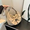 Casual Drawstring Canvas Shoulder Bag for Women Large Capacity Bucket Crossbody Purse Trendy Daily Handbag CLE