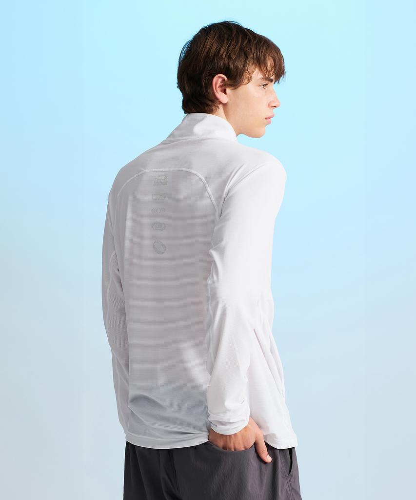 Leijibi Tech Flow Hydro Stand Neck Loose Fit Zip-Up Rash Guard W White