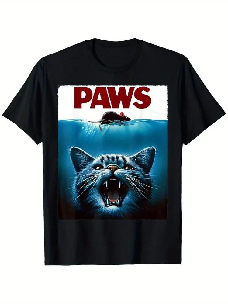 

Paws Cat and Mouse Parody Funny Cat T-Shirt, Suitable for Mens & Womens Outdoor! Unisex T-Shirt XXXXL