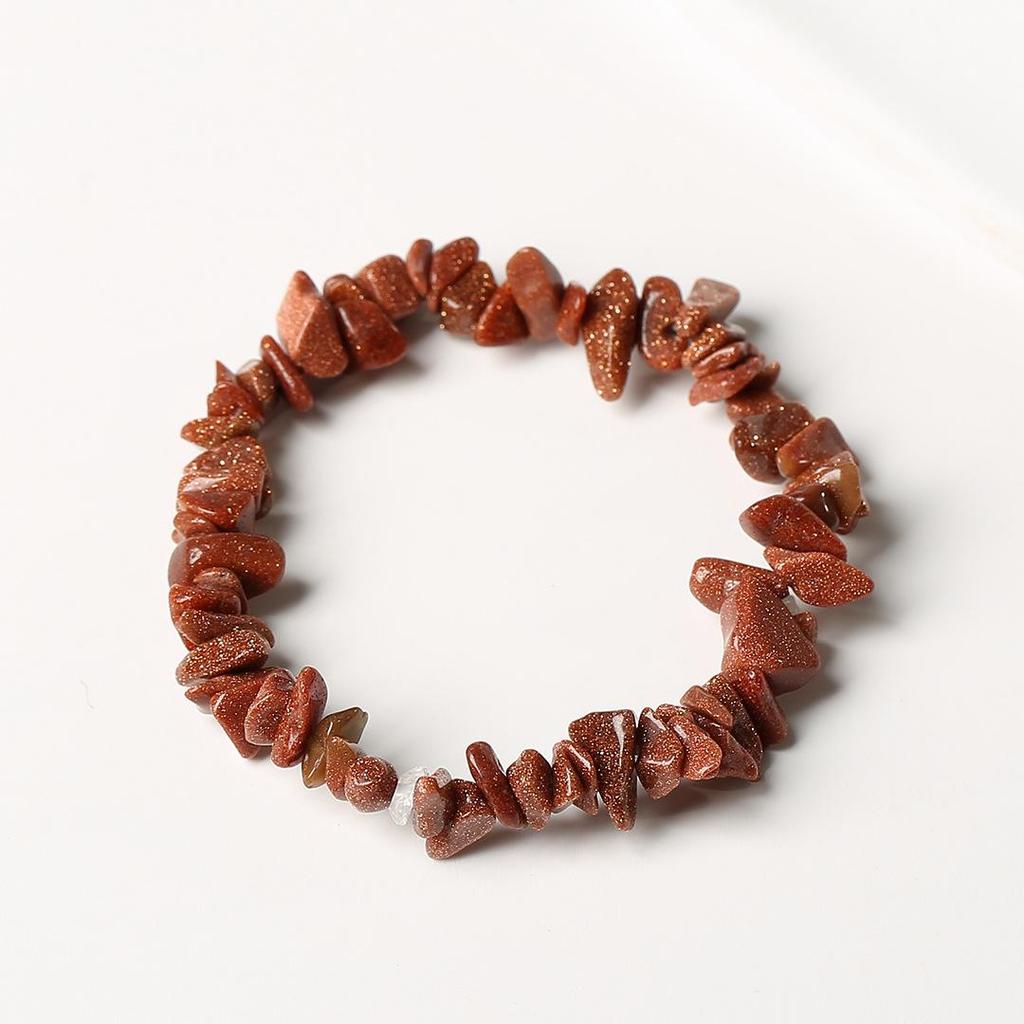 Elastisches Armband mit natürlichem Citrin-Chip: Unregelmäßige Rohsteinperlen in einem frischen, vielseitigen Stil