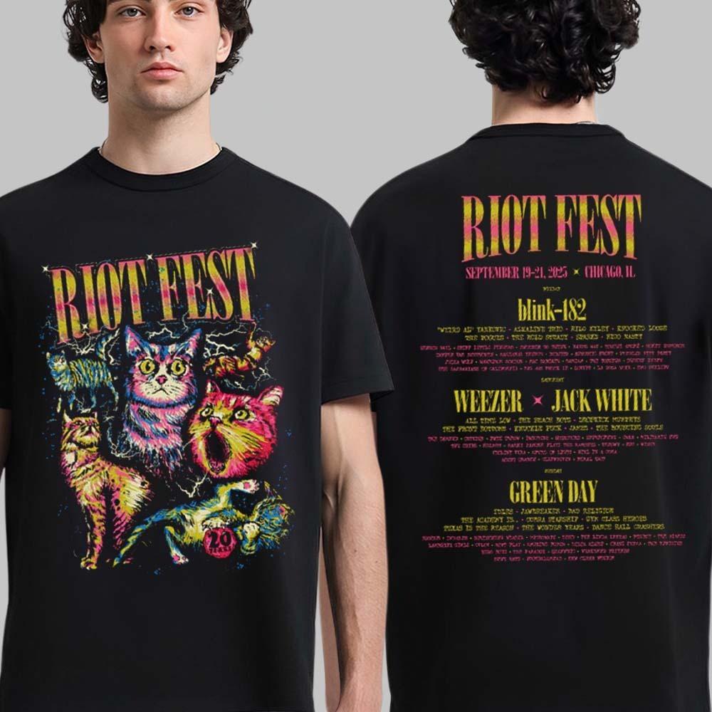 

Riot Fest 2025 Douglass Park Chicago Merch On September 19-21 Two Sided T-Shirt XL