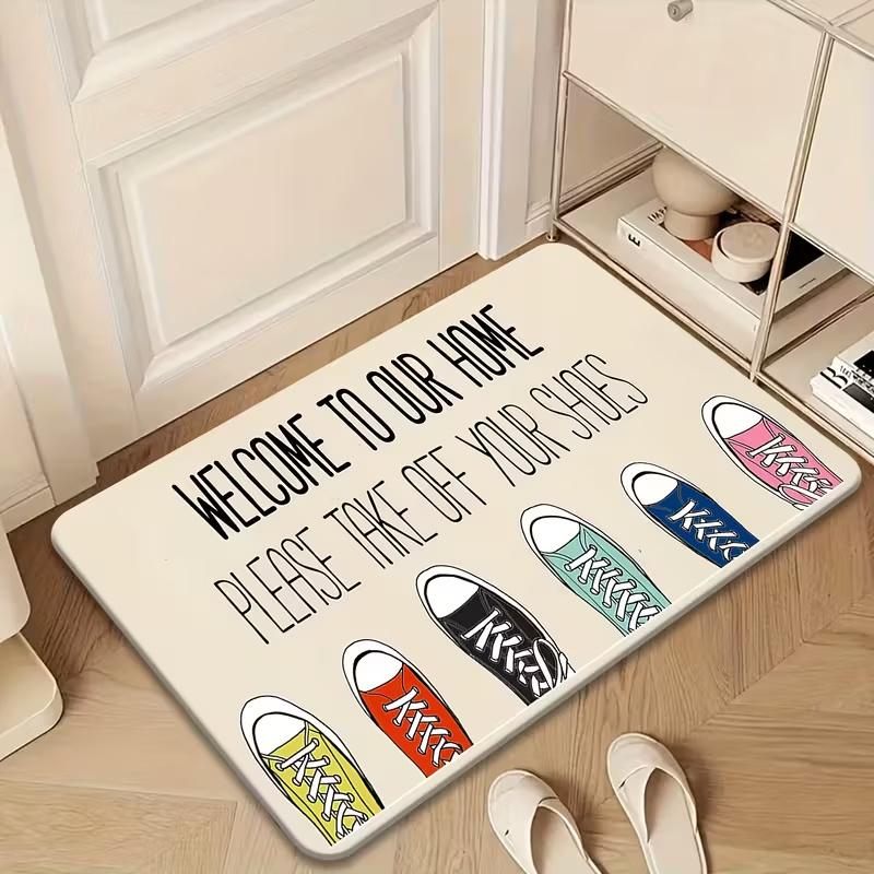 

Flower and Leaf Design Welcome Mat Non-Slip Indoor Outdoor Door Carpet Perfect for Kitchen Garden Farmhouse Decor 30x50cm