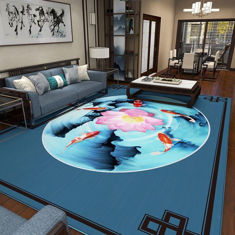 Flower Patterned Area Rug, Washable Floor Mat, for Living Room/ Bedroom/ Kitchen/ Patio/ Dining Room, Stylish Home Decor Large Area Rug