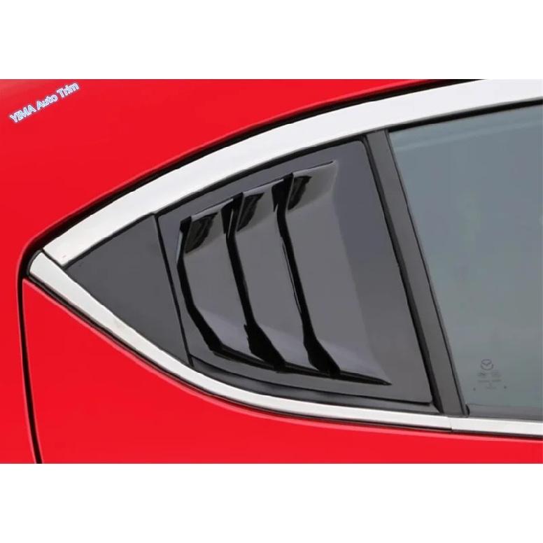 Car Rear Window Side Vent Shutter Louver Cover Trim For Mazda 3 Sedan 2014 - 2018 ABS Carbon Fiber Black Exterior Accessories