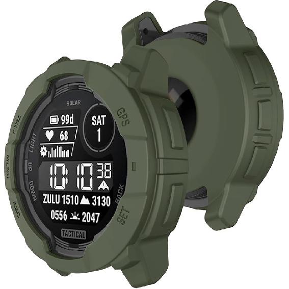 Case Compatible with Garmin Instinct 3 50mm Case Cover Soft TPU Bumper Rugged Shock Proof Protective Shell for Garmin Instinct 3 50mm Watch Case Instinct 3 50mm