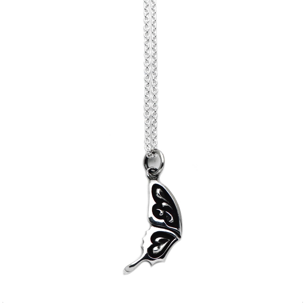 [FUNKOUTS] Ageha Butterfly Single Wing Design Silver 925 Pendant Necklace FAN-071-TN Ageha