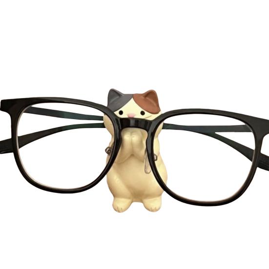 Harz Katzenfigur Handyhalter Niedlicher Katzenförmiger Brillenhalter Tiergeschenke für Katzenliebhaber Heim-Büro-Schreibtischdeko