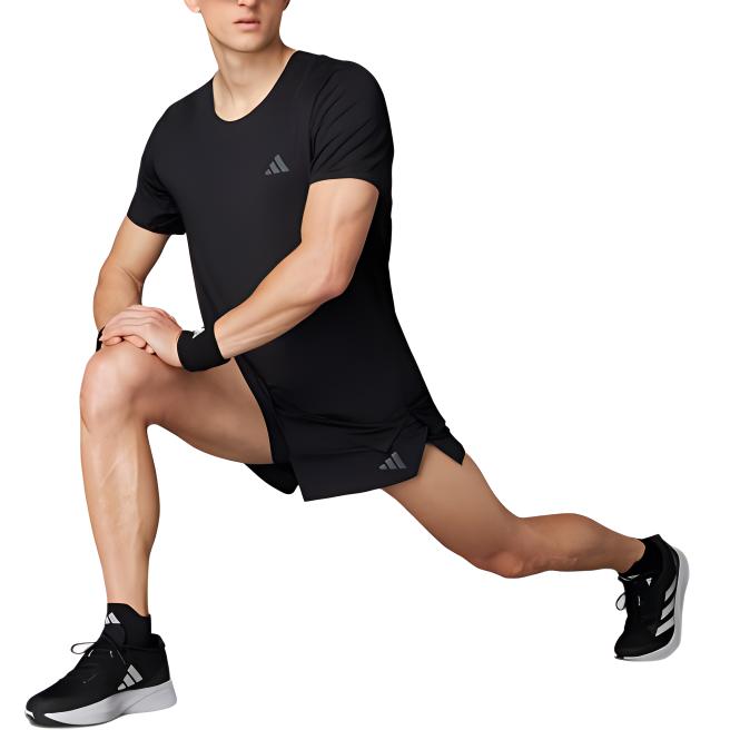Adidas Quick-Drying Running Sports Short Sleeve T-Shirt Men Tops Black IX2831