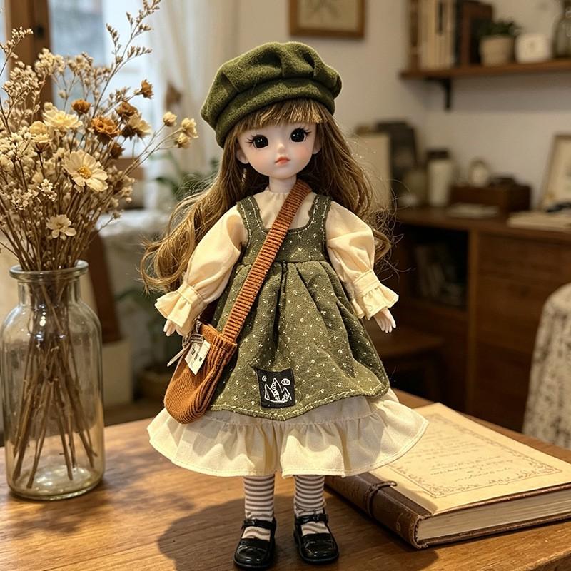 30cm BJD Doll Body With Removable Outfit Set Lolita Style Fashion Playset Teen Girls Collectors