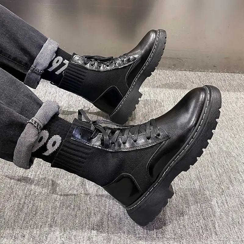 

Мужские ботинки High Cut British Style Весна Осень Мужская обувь Повседневная Оригинальные предложения Классические нескользящие дешевые в Акциях Мода 44