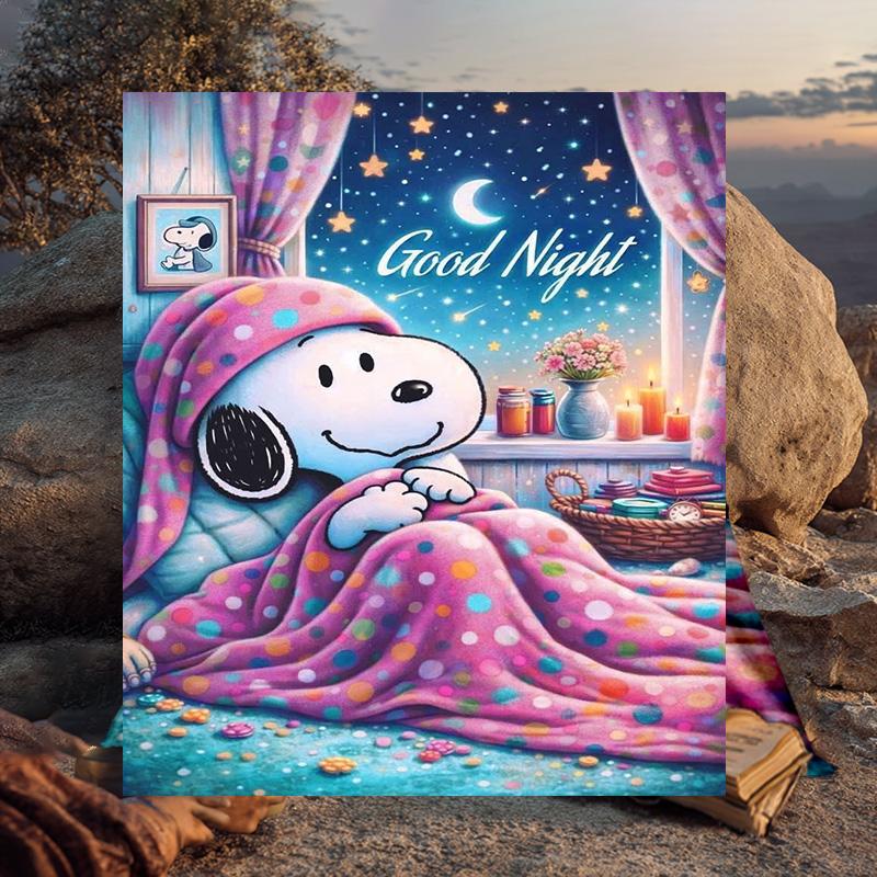 1PC Cute Dog Sweet Dreams Flannel Blanket Gift, Suitable for Both Men And Women, Soft Ideal for Beds And Sofa, Birthday Or Christmas Gift