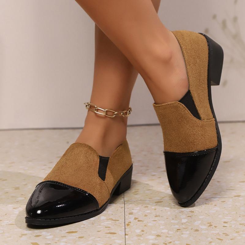 Scarpe Basse Donna 2025 Nuovo Autunno Stampa Leopardo Punta Quadrata Tacco Blocco Mocassini Scarpe Casual