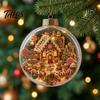 Festive Party Supplies Glowing Christmas Story Ornament, Mini Holiday Scene In Ball Hanging Decoration, Xmas Tree Ornaments Light Up Acrylic