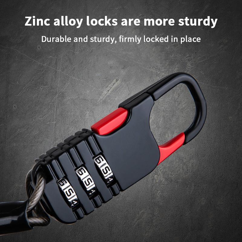 Bicycle Lock Bike Mini 3 Digit Password Lock Wire Mountain Bike Frame Durable Steel Wire Cable Helmet Locks Bicycle Accessories