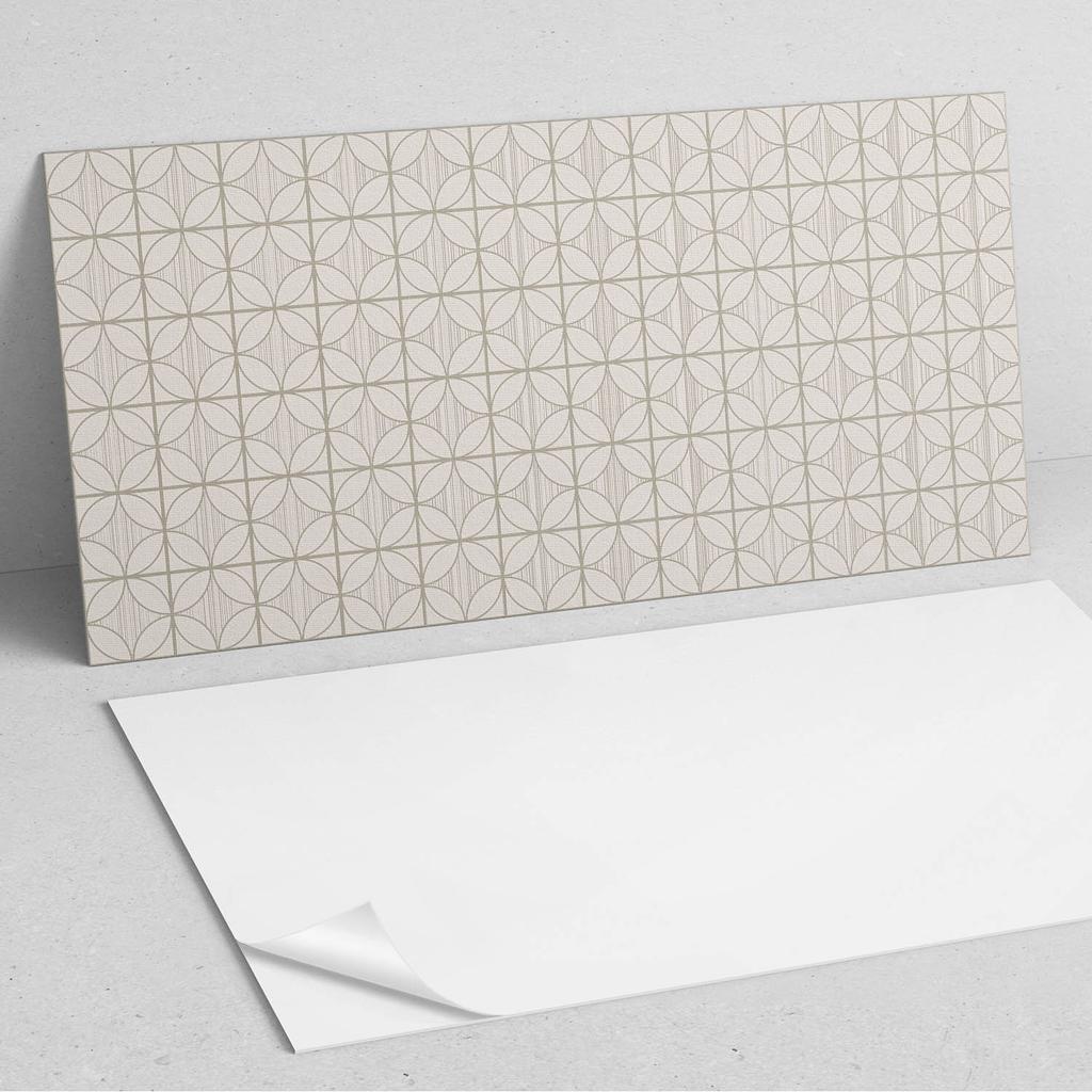 Samoprzylepny Panel Winylowy - Dekoracja Z Nadrukiem 100X50 Cm Geometryczny Wzór Z Okręgami