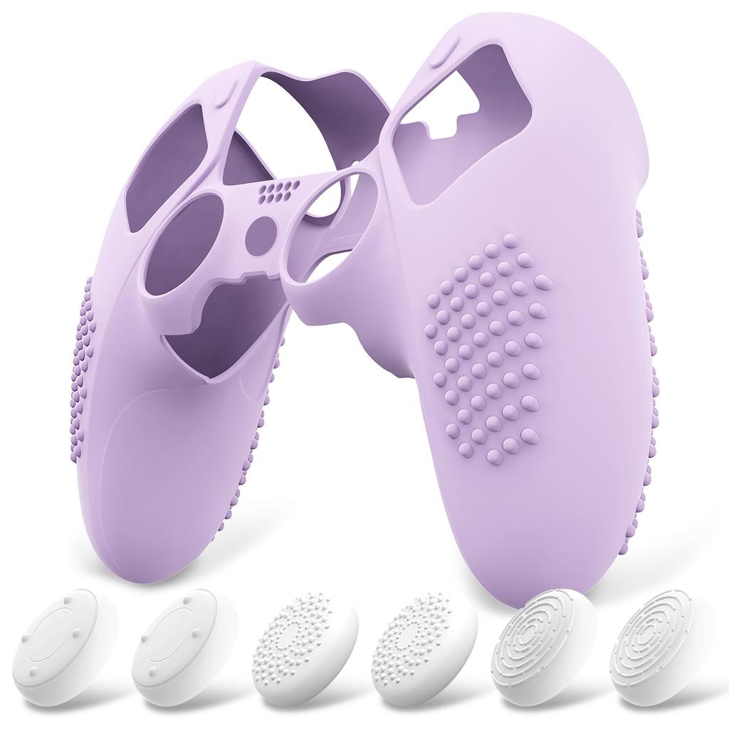 PlayVital Silicone Cover Case for PS5 Edge Soft Rubber Protective Skin with Thumb Grip Cap 3D Stud Edition Stud Edition Bright Non-Slip Controller, -