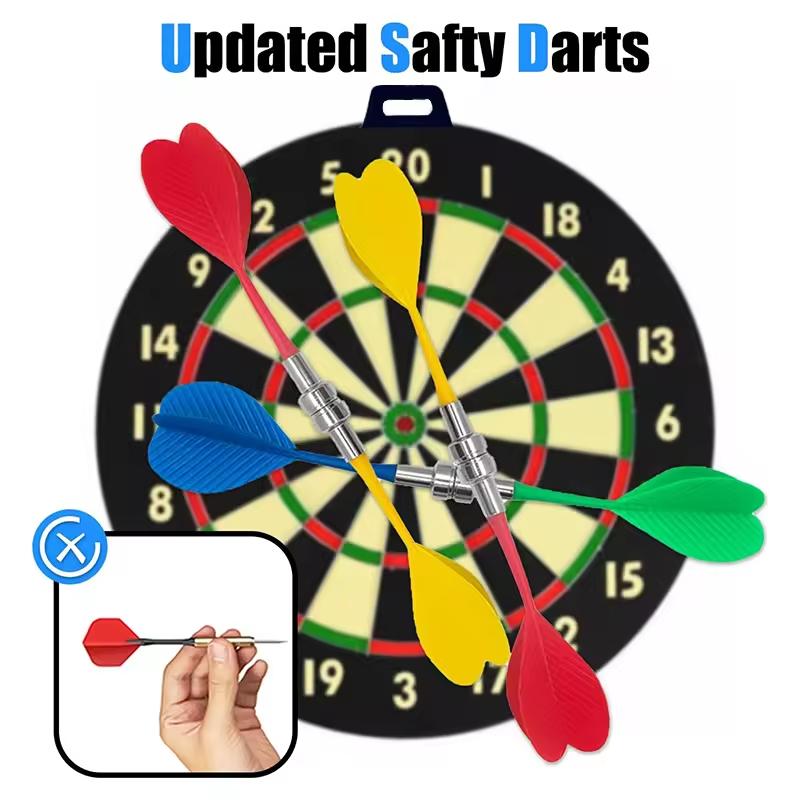 Dartscheibe-12-teilige magnetische Kunststoff-Pfeile-Outdoor-Partyspiel für Kinder im Alter von 5-12 Jahren Geschenk