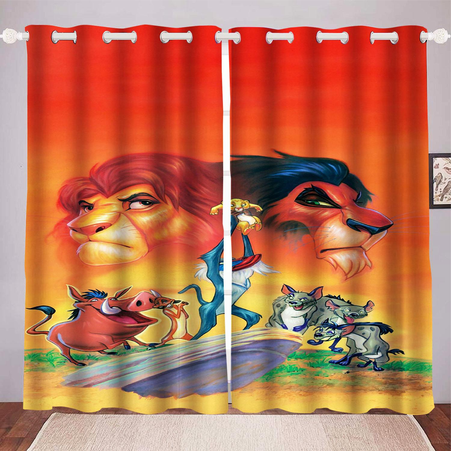Король Лев пыленепроницаемые 100% полиэстер затемняющие шторы шторы для гостиной спальни шторы домашний декор 100x140cm&Grommet Top
