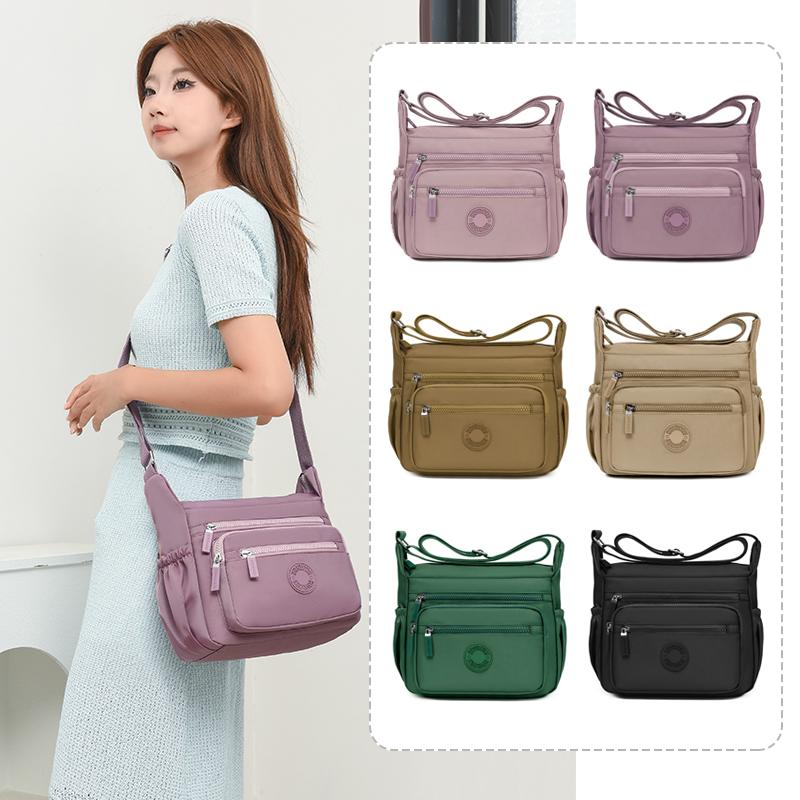Nylon Women's Bag Multi-Layer Mother's Bag Large Capacity Shoulder Bag Lightweight Water-Repellent Crossbody Bag