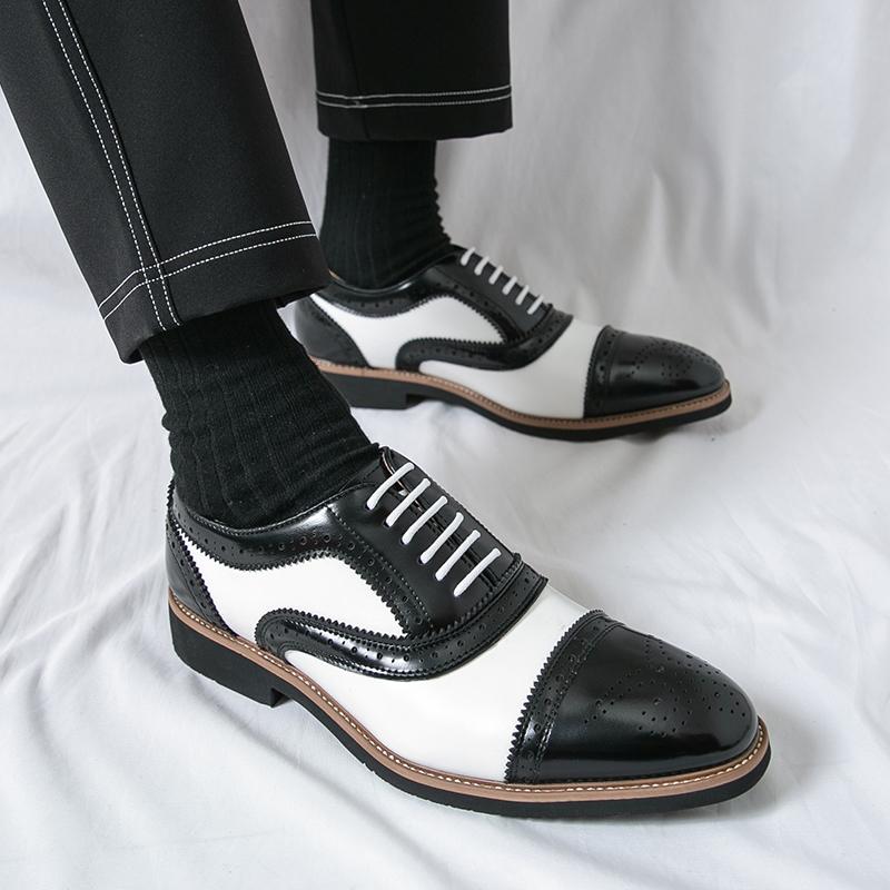 High Quality Brogues Shoes For Men British Men's Dress Formal Leather Shoes Wedding Business Leather Social Oxford Shoes Male for daily use