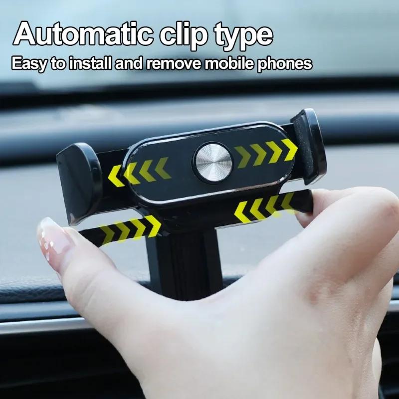 Car Phone Bracket GPS Navigation Stand Car Multifunctional Automatic Clamping Air Outlet Phone Holder for 4-6.9 Inch Cellphone