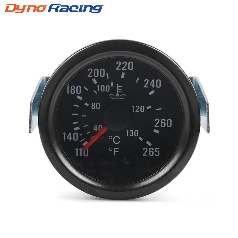 2" 52MM Mechanical Water Temp Gauge 40-130℃/110-265℉ Water Temperature 12V Temp Gauge Yellow Light Car Meter With Sensor NPT 1