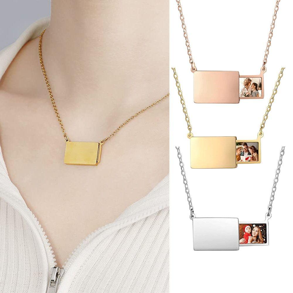 Electroplating Personalized Necklace Drawer Style Locket Pendant Fashion Necklace Dress Up