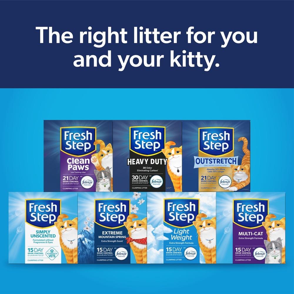 Heavy Duty Clumping Cat Litter with Odor Control Febreze Freshness 30 Day Odor Elimination Low Dust Formula All Cats