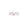 Heart Pink Elegant Design Adjustable Ring With Brilliant Zirconia For Women Modern