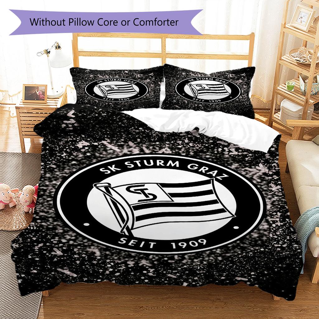 SK Sturm Graz logo Biancheria da letto Set piumino Copripiumino Federa Decorazione per la casa Regalo di compleanno (1 * copripiumino + 2 * federa, senza nucleo)