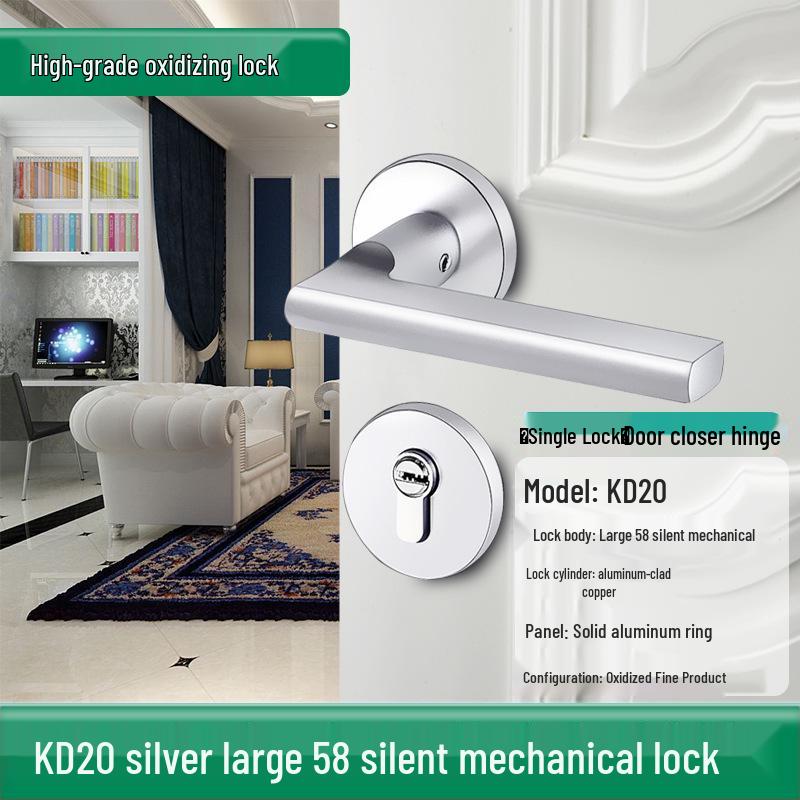 Univerzální magnetický černý vnitřní zámek kliky dveří pro dřevěné dveře ložnice