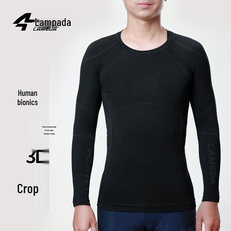 

Lampaida Men s Long Sleeve Thermal Compression Cycling Suit Large чорний