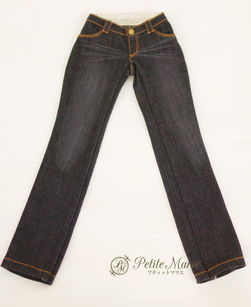 DDS Compatible Straight Stretch Standard 60cm BJD Doll Clothes [Petite Marie] 1/3 Okayama-Processed Jeans, Black, KOJIMA-Processed Jeans, Low-Rise