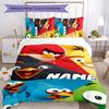 3pcs Custom Name Angry Birds game Bedding Set Duvet Cover Closure Includes 1 Duvet Cover & 2 Pillowcases for All Seasons Bedroom Decor