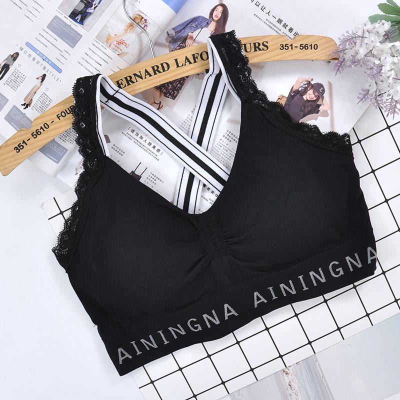 

Нижние майки для девочек с бюстгальтером для йоги и бега чёрный