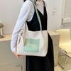 Solid Color Beach Shoulder Bag Balletcore Women Handbag Fashion Straw Woven Tote Bag  Ladies