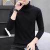 Men's Black High Neck Knit Sweater - Slim Fit Winter Outerwear