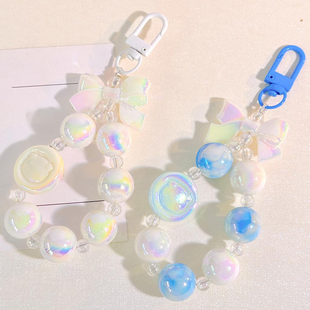 Cute Pig Keychain With Calcium Tablet Distinctive Keychain Pendant Jewelry Stylish Beaded Bowknot Key Rings Adornment