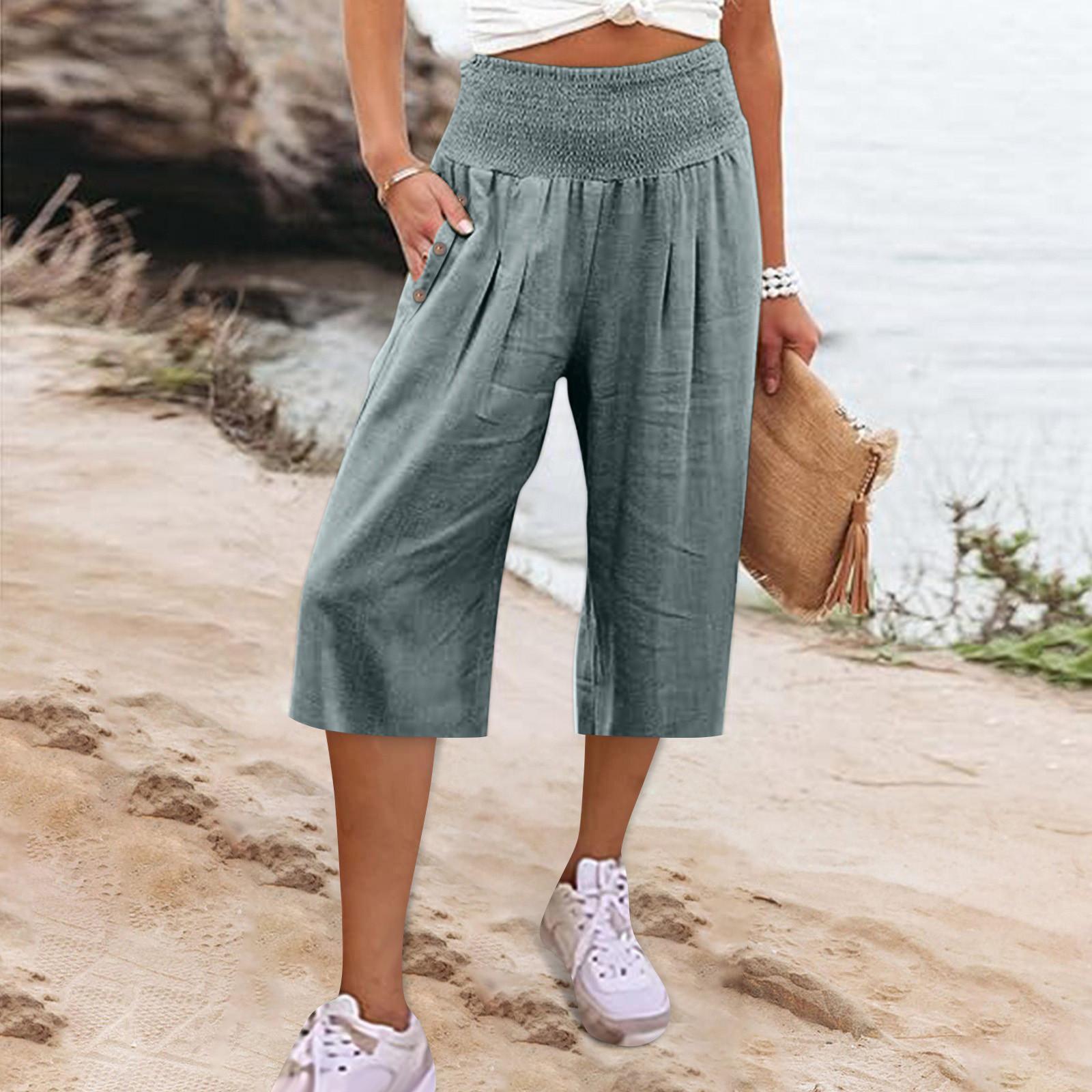 

Women s Fashion Loose Casual Button Colour 7/10 Pants Casual Pants XXL