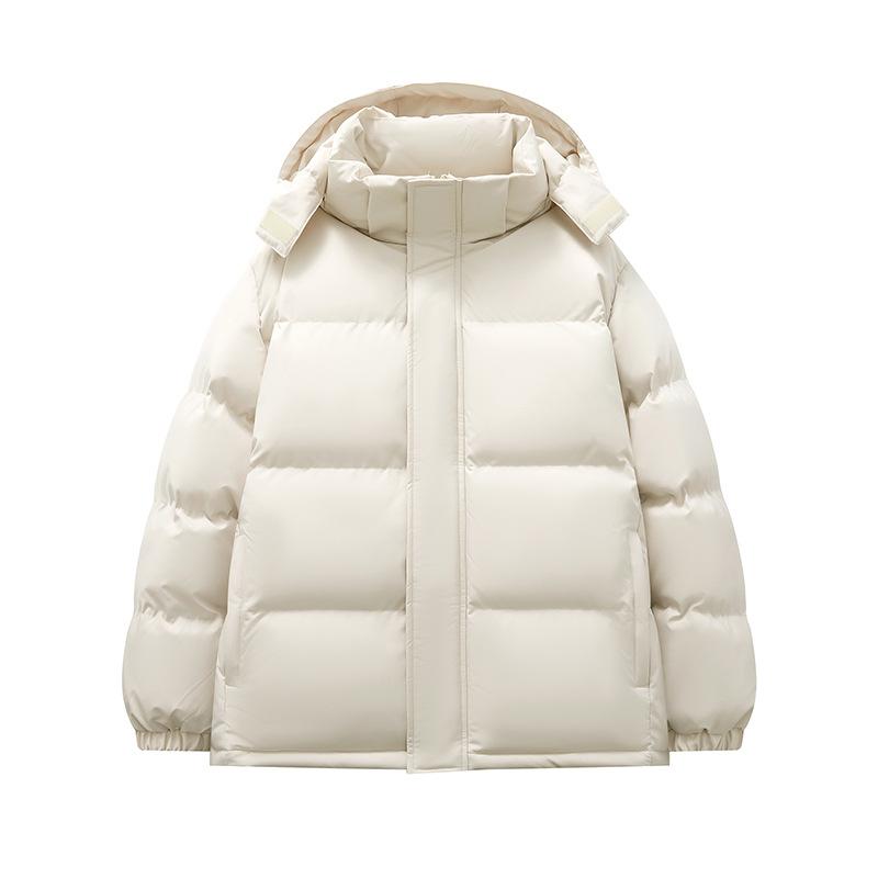 Einfarbige Baumwollkleidung mit Kapuze für Männer und Frauen, gleicher Schnitt, Winter, locker, verdickt, Baumwolljacke mit abnehmbarer Kapuze, Baumwollmantel, Jacke