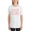 Désolé D’avoir De Bons Seins Et Des Opinions Correctes T-Shirt Unisexe | Chemise Féministe, Chemise Pour L’égalité Des Droits
