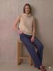 Autumn/Winter High Neck Sleeveless Vest: 5% Cashmere, 5% Silk Wool Blend