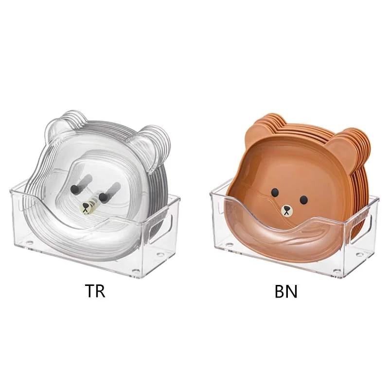 Mini Søt Tegneserieform Bjørn Spyttbeinsskål Kreativ Skrivebordsavfallsbrett Snackmatrester Fruktfat Kawaii Kjøkkenbordsservise